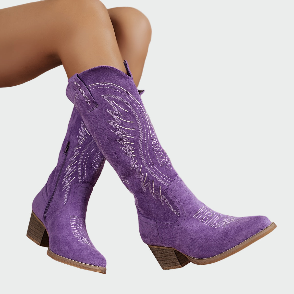 Neža | Perliukais puošti cowboy batai su elegantiškais siuviniais