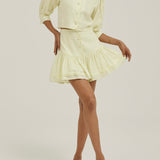Laney Tiered Linen Frill Skort | Pastelinė Citrina