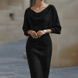 Clarisse™ — Elegantiška midi suknelė su drapiruote
