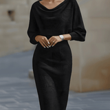 Clarisse™ — Elegantiška midi suknelė su drapiruote