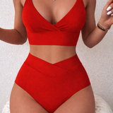 Anișoara – Aukšto liemens V-Wrap bikini rinkinys