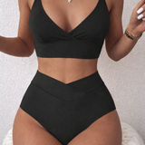 Anișoara – Aukšto liemens V-Wrap bikini rinkinys