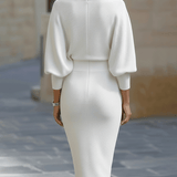 Clarisse™ — Elegantiška midi suknelė su drapiruote