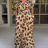 Felicia – Maxi Suknelė su Leopardų Raštu