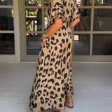 Felicia – Maxi Suknelė su Leopardų Raštu