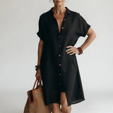 Timéa™ — Midi Chemizo Dress, Breathable with Parisian Elegance