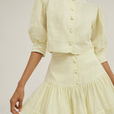 Laney Tiered Linen Frill Skort | Pastelinė Citrina