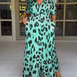 Felicia – Maxi Suknelė su Leopardų Raštu
