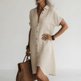 Timéa™ — Midi Chemizo Dress, Breathable with Parisian Elegance
