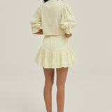 Laney Tiered Linen Frill Skort | Pastelinė Citrina