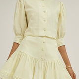 Laney Tiered Linen Frill Skort | Pastelinė Citrina