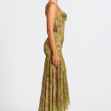 Elisabeta – Elegantiška Maxi Suknelė su Gėlių Raštu