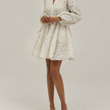 Una Stripe Applique Detail Fit & Flare Resort Dress | Balta