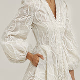 Una Stripe Applique Detail Fit & Flare Resort Dress | Balta