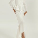 Dominique Crepe Frill Bluzonė | Balta
