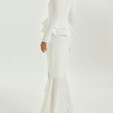 Dominique Crepe Frill Bluzonė | Balta