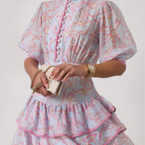 Patriza Tiered Frill Dress | Pastel Mix