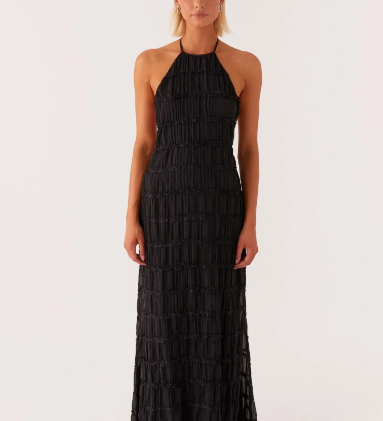 Cătălina – Juoda Maxi Suknelė Halter
