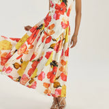 Maddie Ikoninė Halter Maxi Suknelė | Raudoni Gėlės