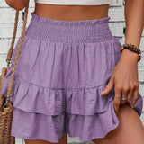 JAMET™ - Atsitiktiniai Ruffle Sluoksniuoti Boho Šortai