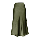 KEITH™ - Elegantiška Aukšto Juosmens Šoninė Plynė Midi Sijonas