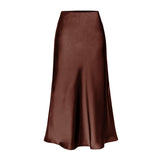 KEITH™ - Elegantiška Aukšto Juosmens Šoninė Plynė Midi Sijonas