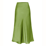 KEITH™ - Elegantiška Aukšto Juosmens Šoninė Plynė Midi Sijonas