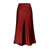 KEITH™ - Elegantiška Aukšto Juosmens Šoninė Plynė Midi Sijonas