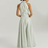 Ria Resort Stripe Dream Sijonas | Matcha/Balta