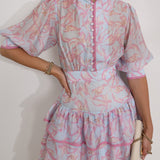 Patriza Tiered Frill Dress | Pastel Mix