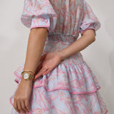 Patriza Tiered Frill Dress | Pastel Mix