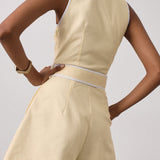 Tayla Dirželis Jumpsuit | Citrinų Kremas