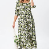 Florine™ — Elegantiška ir moteriška gėlių midi suknelė