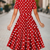 Marguerite™ | Elegantiška, patogi klasikinė suknelė su taškeliais