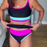 Mirela – 3 dalių maudymosi kostiumėlis su spalvų blokais