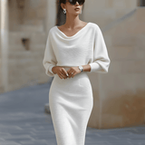 Clarisse™ — Elegantiška midi suknelė su drapiruote