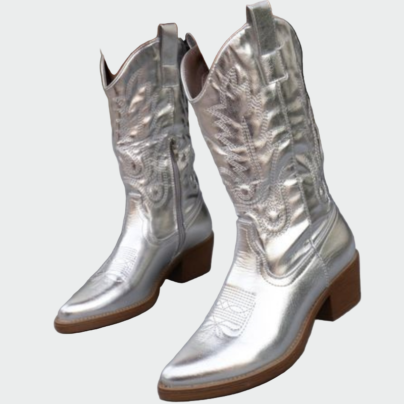 Gėlė | Elegantiškos ir patogios metalinės kaubojiškos botai kasdieniam dėvėjimui