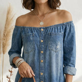 Anna | Denim medvilnės mono su vintage plovimu